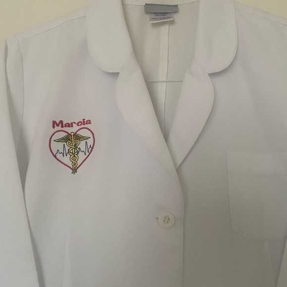 White Grey’s Anatomy Registered Nurse jacket, already embroidery name Marcia - Picture 1 of 5